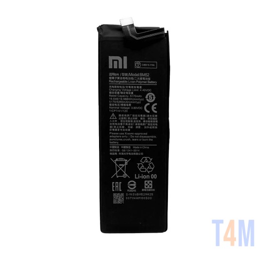 BATERIA XIAOMI MI NOTE 10/MI NOTE 10 LITE/MI NOTE 10 PRO BM52 5260MAH